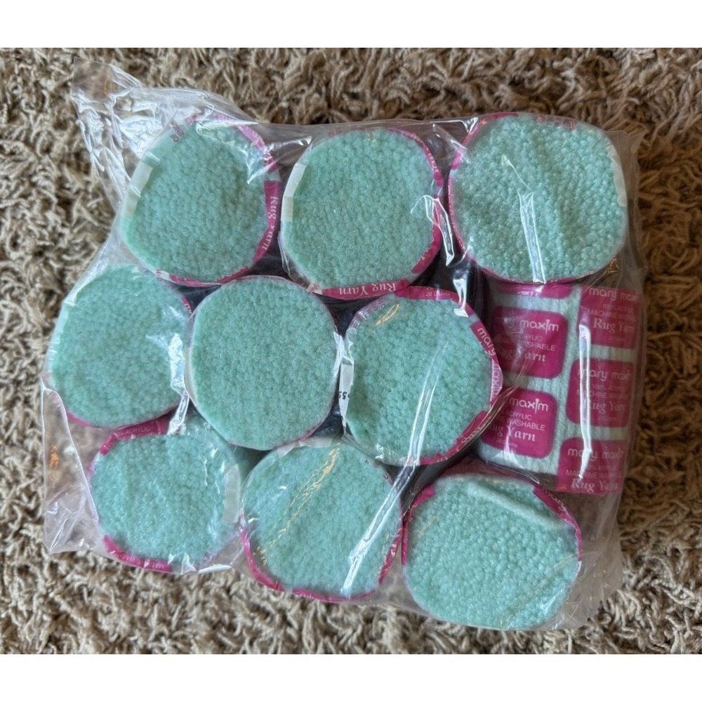 Mary Maxim Cut Rug Yarn Lot of 10 Light Blue Latch Hook Same Batch #050